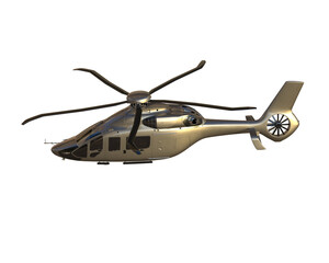 Helicopter isolated on background. 3d rendering - illustration
