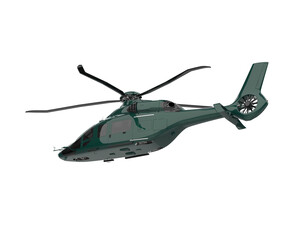 Helicopter isolated on background. 3d rendering - illustration