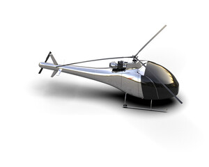 Helicopter isolated on background. 3d rendering - illustration