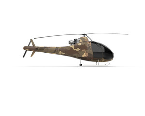 Helicopter isolated on background. 3d rendering - illustration