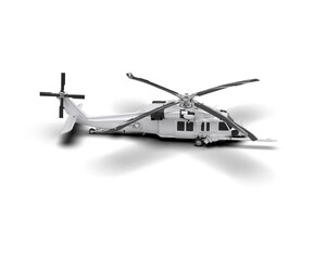 Fototapeta na wymiar Helicopter isolated on background. 3d rendering - illustration