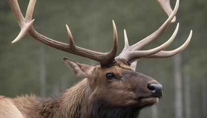 A-Close-Up-Of-An-Elks-Antlers-Intricate-And-Maje-