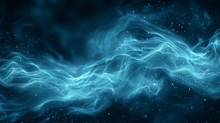   A blue-and-white swirl image on a black background with a central space