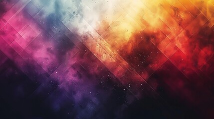  A vibrant wallpaper featuring star and cloud patterns in its center - obrazy, fototapety, plakaty