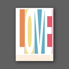 Love. A stylized template for a poster, billboard, interior decoration, lettering for a print on a T-shirt. The idea of creative design