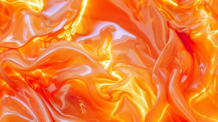   A detailed shot of an orange and yellow swirling design on a fabric-like surface