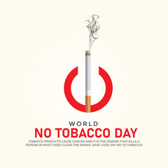 World No-Tobacco Day. World No-Tobacco Day creative ads design May 31. vector, 3D illustration