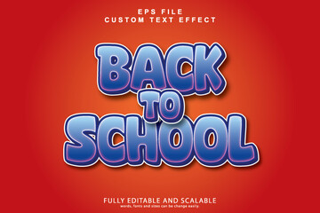 Back to school 3d editable EPS text effect