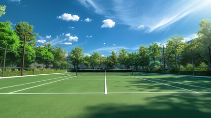 Fototapeta premium tennis court, view from the corner 