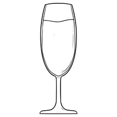 elegant drinking glasses illustration hand drawn outline vector