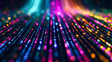 Colorful abstract digital lines and numbers