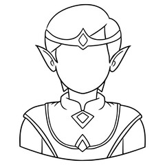 faceless man Elf illustration hand drawn outline vector