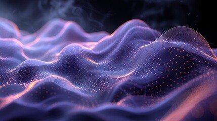   A high-quality photo of a colorful wave, with clear dots on top and no blurriness in any part - obrazy, fototapety, plakaty