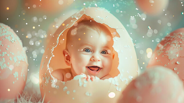 Image of baby in eggshell.