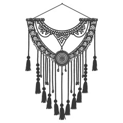 Silhouette Scandinavian Unique macrame black color only