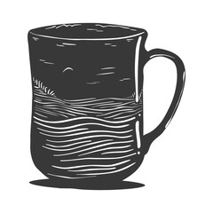 Silhouette Scandinavian Unique Mug black color only