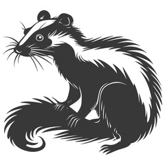 Obraz premium Silhouette skunk animal black color only