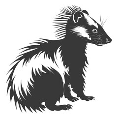 Obraz premium Silhouette skunk animal black color only
