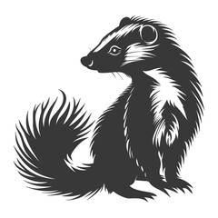 Silhouette skunk animal black color only