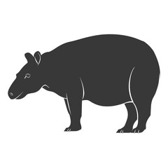 Obraz premium Silhouette tapir animal black color only
