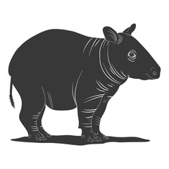 Silhouette tapir animal black color only