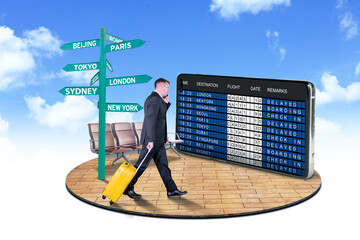 business travel - online booking concept