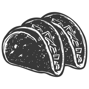 silhouette tortas mexican food black color only