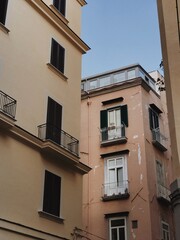 Fototapeta na wymiar Buildings in old European town of Naples, Italy