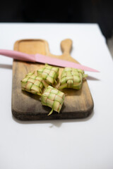 Eid ketupat. Typical Asian food that is often served at home during Eid.