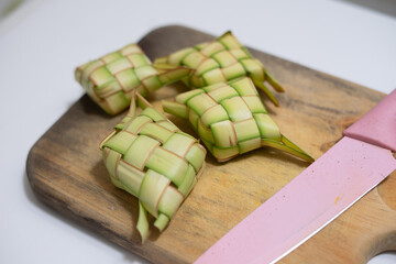 Eid ketupat. Typical Asian food that is often served at home during Eid.