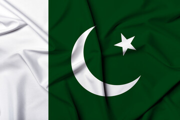 Beautifully waving and striped Pakistan flag, flag background texture with vibrant colors and fabric background