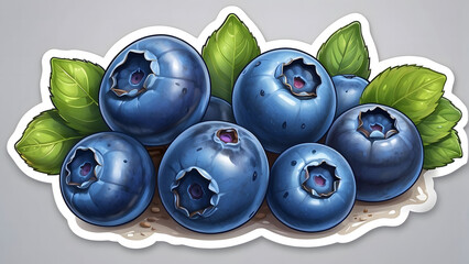Blueberry stickers - obrazy, fototapety, plakaty