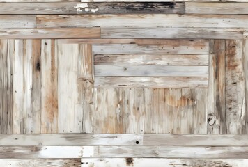 Weathered Wooden Planks with Various Tones and Textures