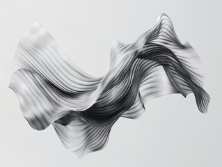 Elegant Flow: Abstract Aesthetic of Dancing Fabric in Monochrome Image