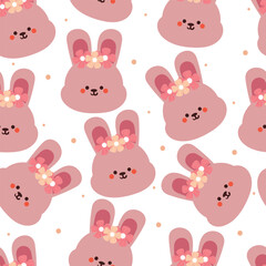 seamless pattern cartoon bunny. cute animal wallpaper for textile, gift wrap paper