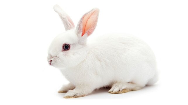 White Rabbit isolated on white background.AI generated image