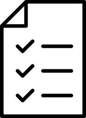 Linear icon of checklist as a service, support, or order document symbol