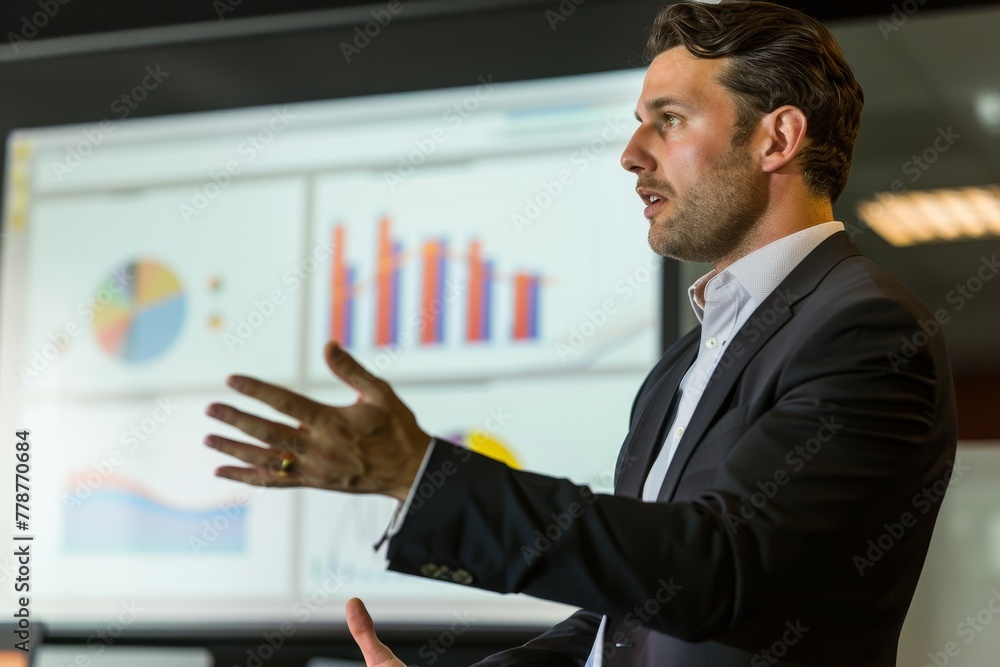 Poster Image captures intense business discussion, leaving face unrecognizable to emphasize context