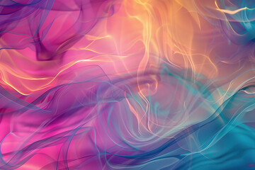 horizontal image of a colourful transparent waves abstract background - obrazy, fototapety, plakaty