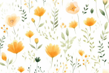 Obraz premium Watercolor subtle floral seamless pattern, fabric design