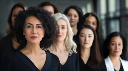 Fototapeta premium portrait of diverse multinational mature women. international women's day