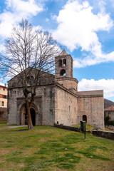 Fototapeta na wymiar Sant Pere de Camprodon is a Benedictine monastery located in the present-day village of Camprodon, in Ripollès, Spain.