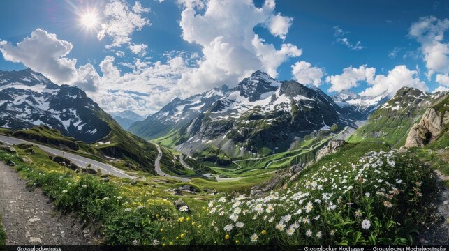 Beautiful natural mountain views .AI generated image