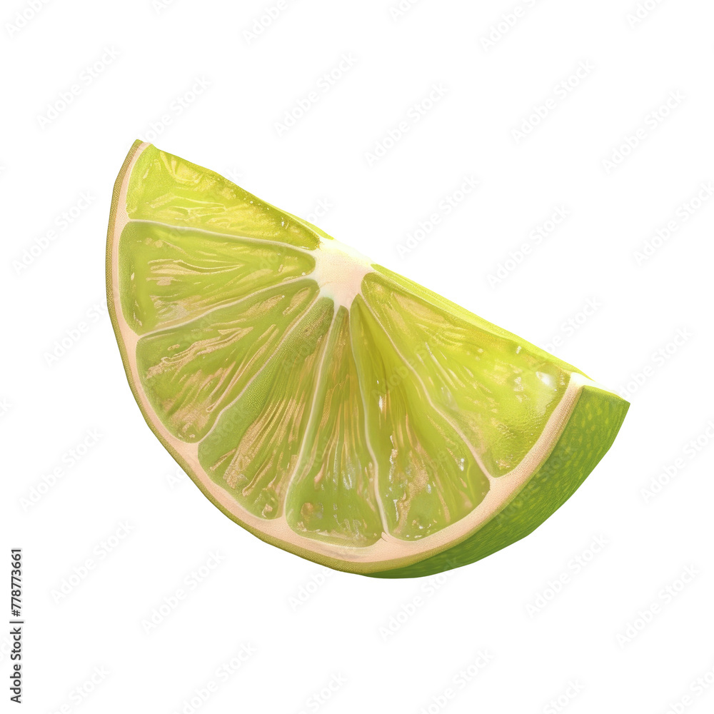 Poster close up of a lime slice on a transparent backdrop