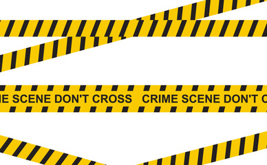 Warning label, police line, warning tape, danger signs on white background. vector file
