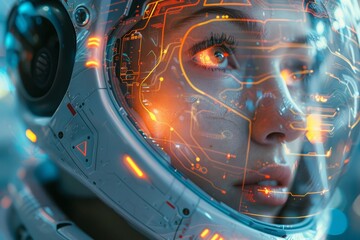 Futuristic Astronaut Close-Up