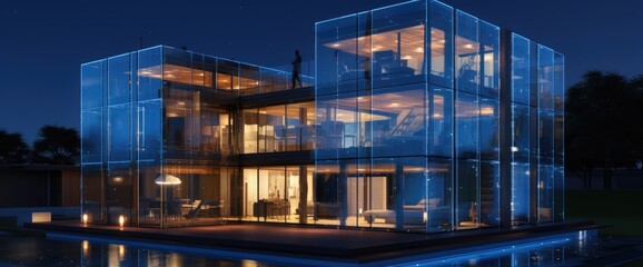 Obraz premium Elevate your lifestyle with futuristic smart home technology, leveraging Internet of Things (IoT) and automation to create a world of ultimate convenience at your fingertips.