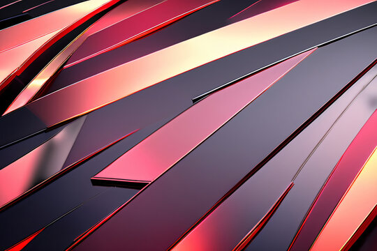 Wallpaper bunter Hintergrund abstrakte Formen schwarz, rot, gold, Metalle Aluminium Stahl geb&uuml;rsted mit Chrom
