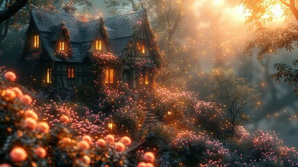 Magic imaginary world full with color and happiness