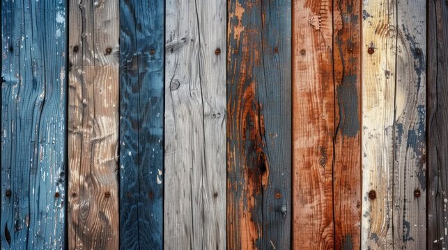 The image is a wooden board with a blue stripe and a brown stripe